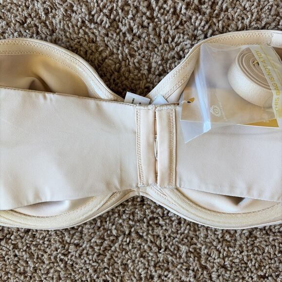 DELIMIRA Beige Unlined Underwire Minimizer Women's Strapless Bra 40D NEW NWT - Picture 9 of 16